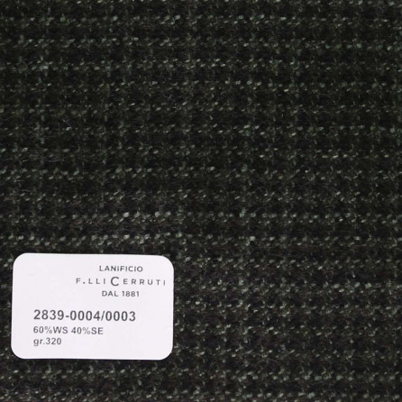 2839-0004/0003 Cerruti Lanificio - Vải Suit 100% Wool - Đen Trơn